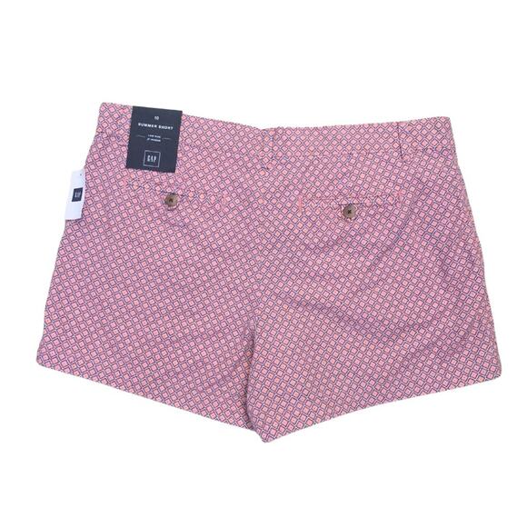 NWT Gap Low Rise Pink Print Summer Shorts Cotton Size 10 Pattern - Picture 6 of 9
